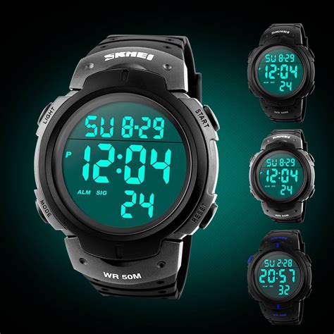 men's large face digital watches.